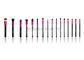 42PCs πλήρης βούρτσα Makeup γραμμών καλλυντική που τίθεται με ρόδινο Ferrule αργιλίου &amp; τη μαύρη ξύλινη λαβή μεταλλινών